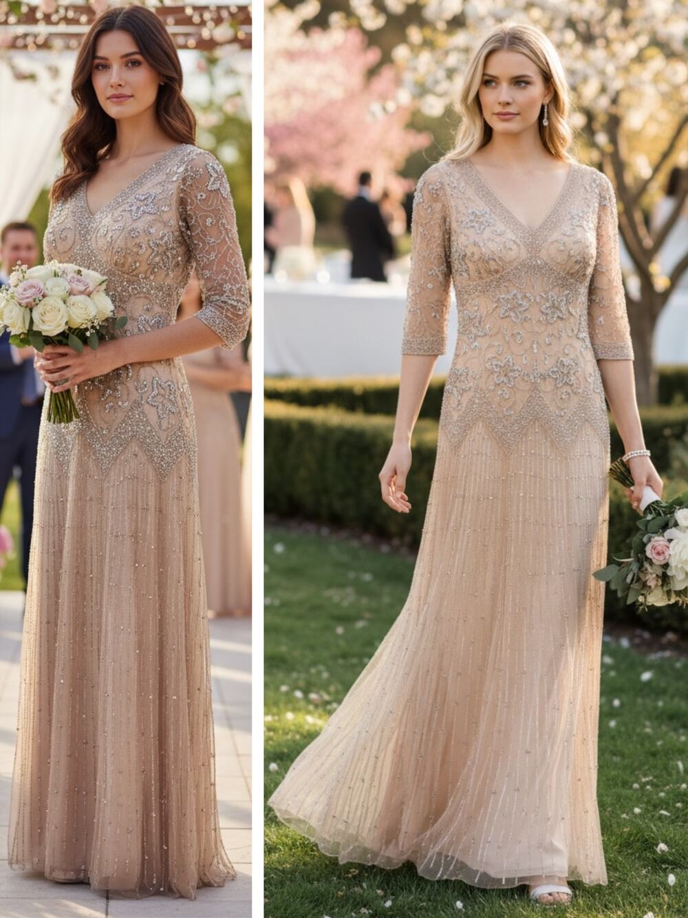 NWT PISARRO NIGHTS DRESS GOWN MOTHER OF THE BRIDE EVENING FORMAL WEDDING GUEST